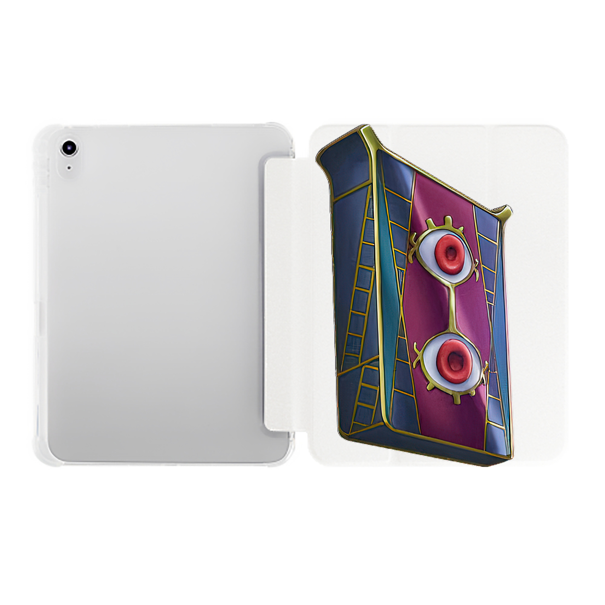 （画像用） 遊☆戯☆王 Yu-Gi-Oh! IPad ケース ペン収納付き 三つ折りスタンド PUレザー×シリコン 対応機種9.5/10.5/10.9インチ